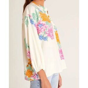 Z SUPPLY Clarisa Floral Shirt Top Medium Boho Spring Flowy Summer Vacation